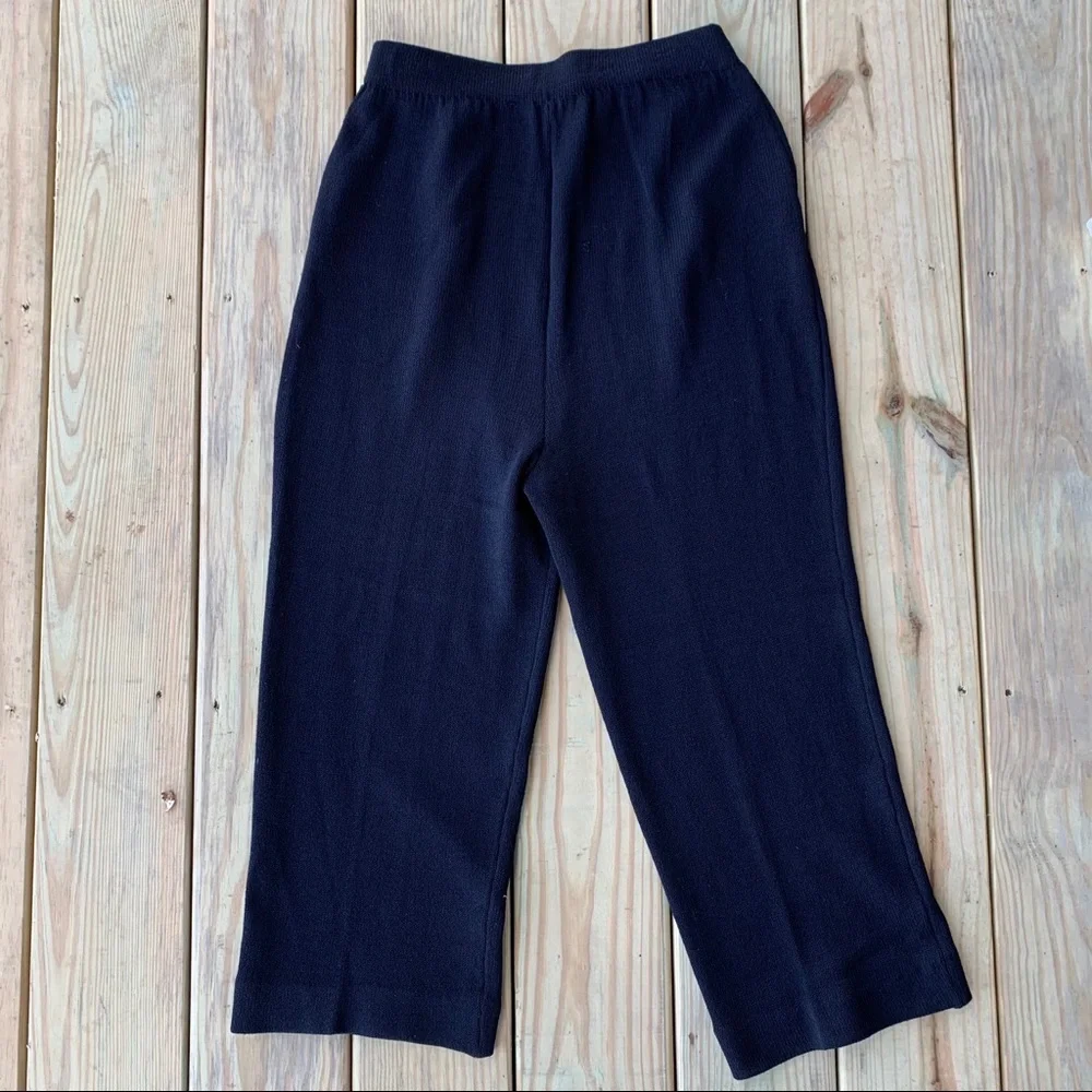ST JOHN by Marie Gray Black Pull on Knit Pleated Trouser - Picture 5 of 7